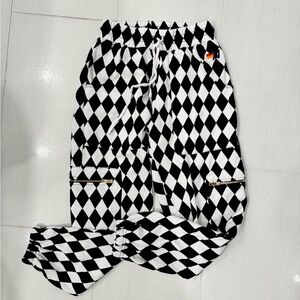 Aviator Nation Black & White Harlequin Pants